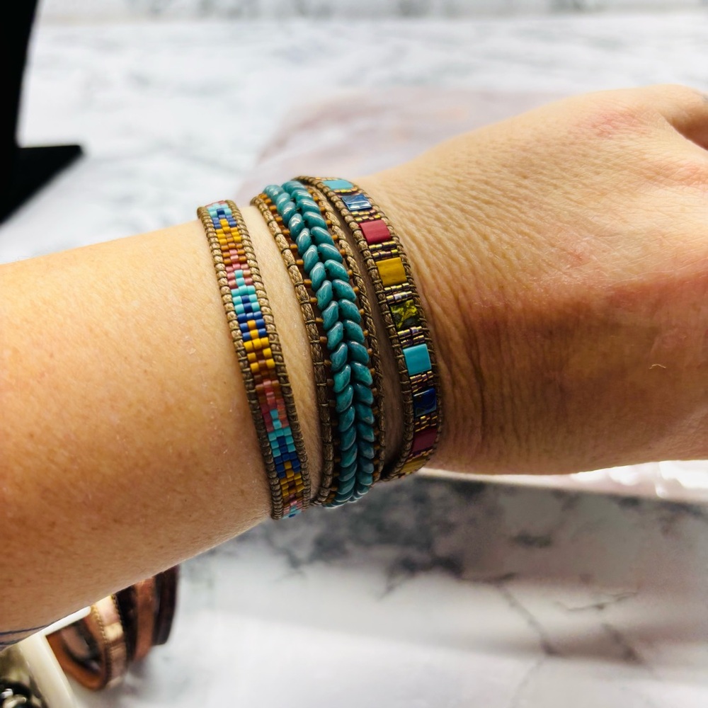 NOVICA Artisan Handmade Glass Beaded Wrap Bracelet